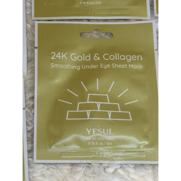 24k Gold & Collagen Smoothing Under Eye Sheet Mask Lot - Picture 3 of 6